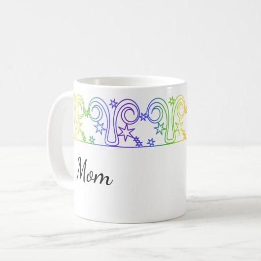 虹の牡羊星の星印パーソナライズされたマグカップ コーヒーマグカップ (正面左)