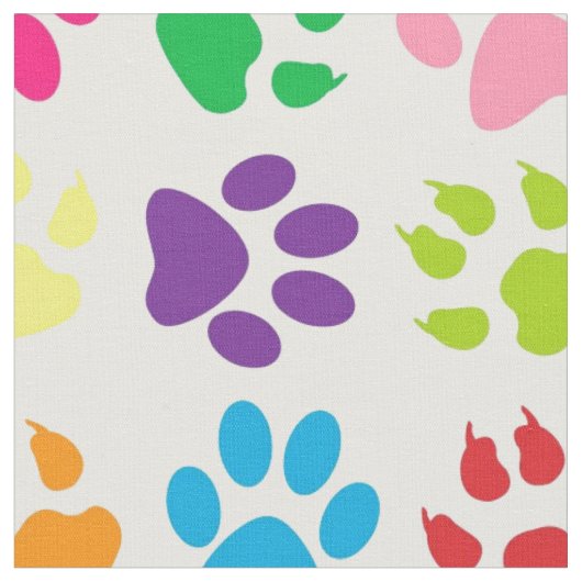 虹の犬の足のパターン ファブリック (クローズアップ)