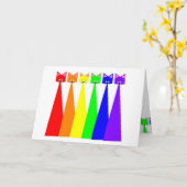 虹の猫の鳴き声 カード (黄色い花)