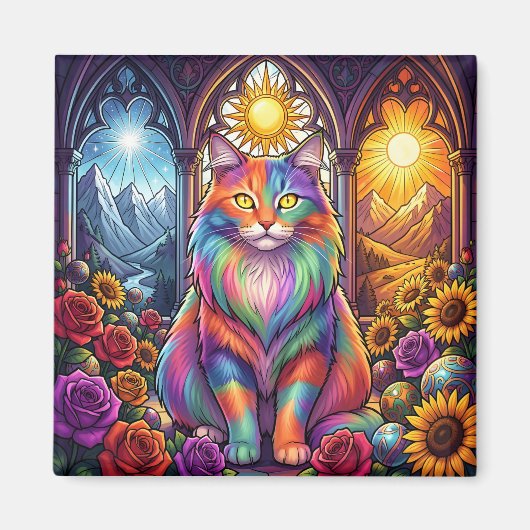 虹の猫マグネット マグネット (正面)