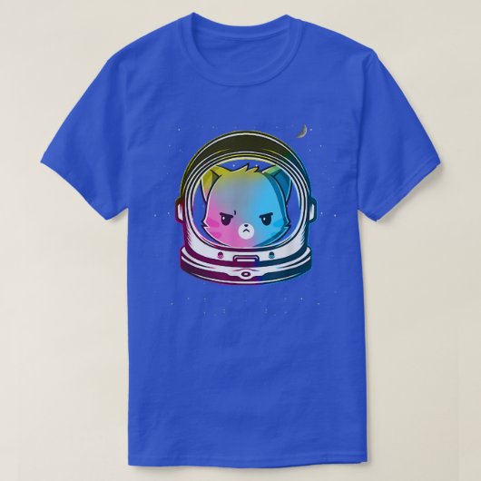 虹の猫宇宙飛行士宇宙宇宙観測  Tシャツ (デザイン正面)