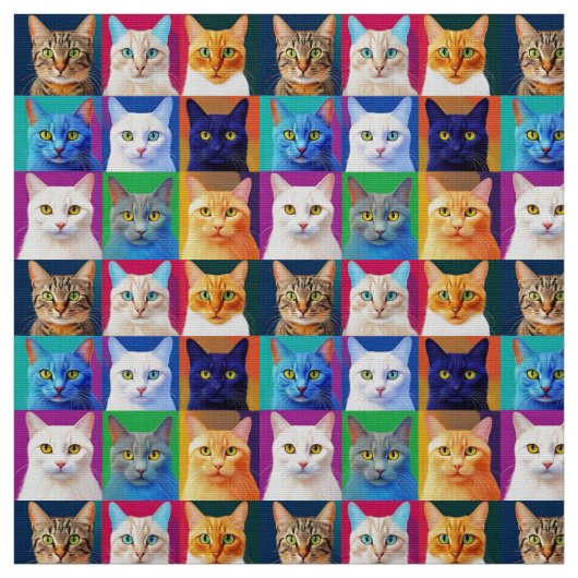 虹の猫 ファブリック (見本)