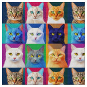 虹の猫 ファブリック (クローズアップ)