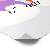 虹の猫 ミニマル壁アート - かわいい漫画 ポスター (角)