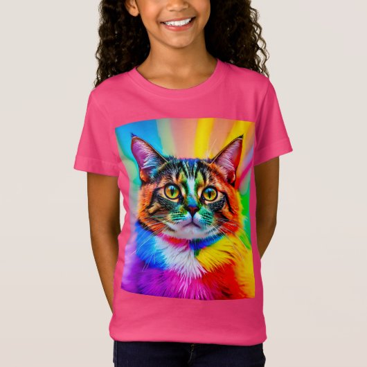 虹の猫 Tシャツ (正面)