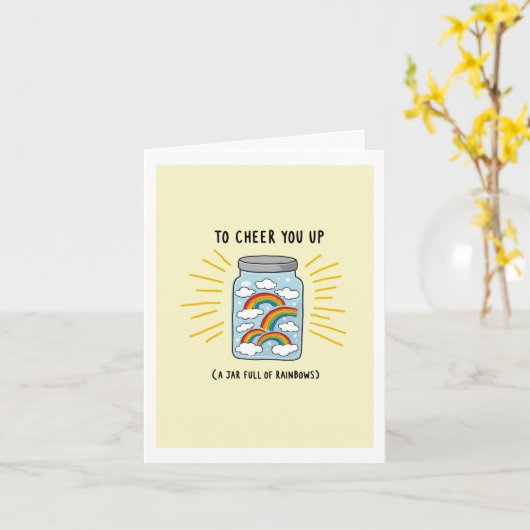 虹の瓶があなたにレインボーのカードを応援に カード (黄色い花)
