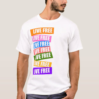 虹の生きている自由なティー Tシャツ