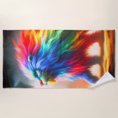 虹の生き物 ビーチタオル (正面)