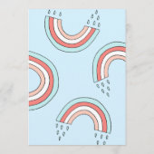 虹の男の子の青い光の赤ちゃんシャワーの上 招待状 (裏面)