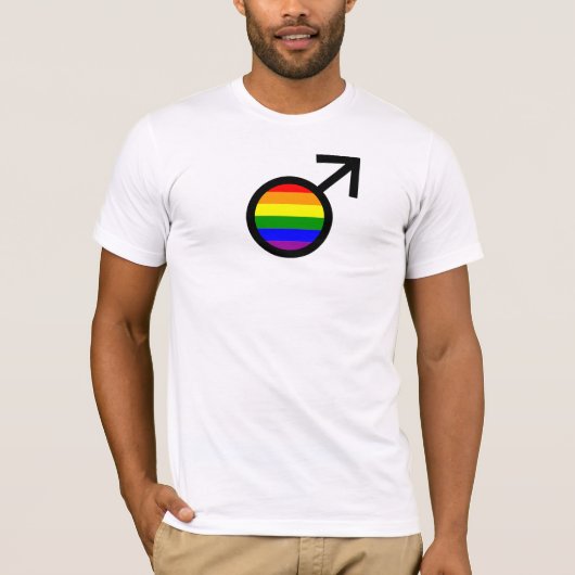 虹の男性記号 Tシャツ (正面)