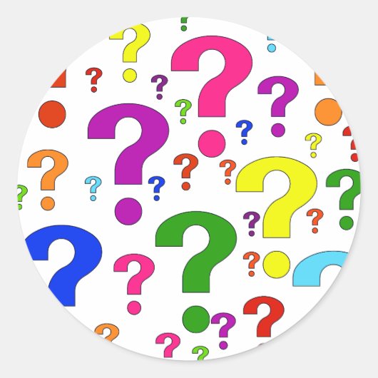 虹の疑問符 ラウンドシール (正面)