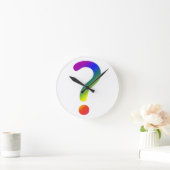 虹の疑問符 ラウンド壁時計 (ホーム)