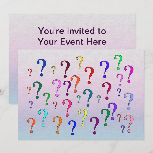 虹の疑問符 招待状 (正面/裏面)