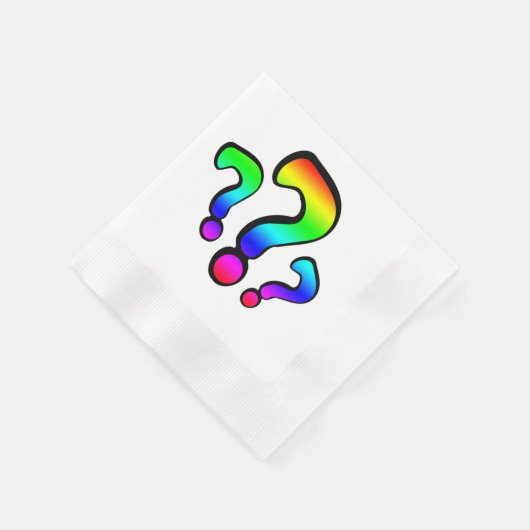 虹の疑問符 縁ありカクテルナプキン (角)