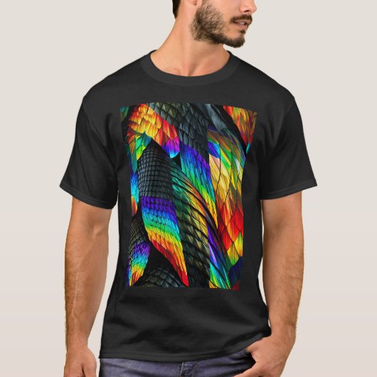 虹の発光鱗 Tシャツ (正面)
