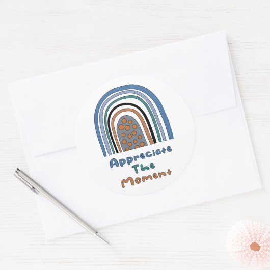 虹の瞬間をやる気を起こさせる鑑賞する ラウンドシール (封筒)
