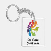虹の矢印 – 自分の道を行く キーホルダー (正面左)