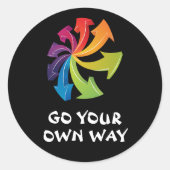 虹の矢印 – 自分の道を行く ラウンドシール (正面)