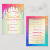 虹の石鹸の香りの材料を滴らせる 名刺 (正面/裏面)