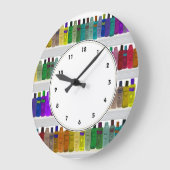虹の石鹸はカラフルな浴室の時計をびん詰めにします ラージ壁時計 (傾斜)