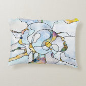 虹の破片、ステンドグラスの統一 アクセントクッション (裏面)