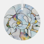 虹の破片、ステンドグラスの統一 ガラスオーナメント (裏面)