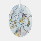 虹の破片、ステンドグラスの統一 ガラスオーナメント (正面左)