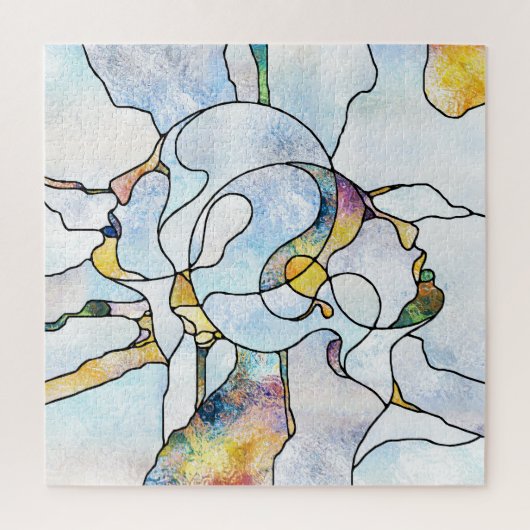 虹の破片、ステンドグラスの統一 ジグソーパズル (縦)