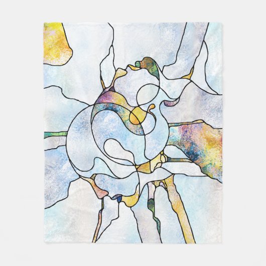 虹の破片、ステンドグラスの統一 フリースブランケット (正面)