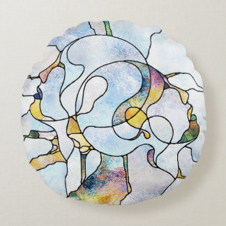 虹の破片、ステンドグラスの統一 ラウンドクッション