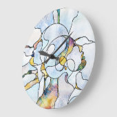 虹の破片、ステンドグラスの統一 ラージ壁時計 (傾斜)