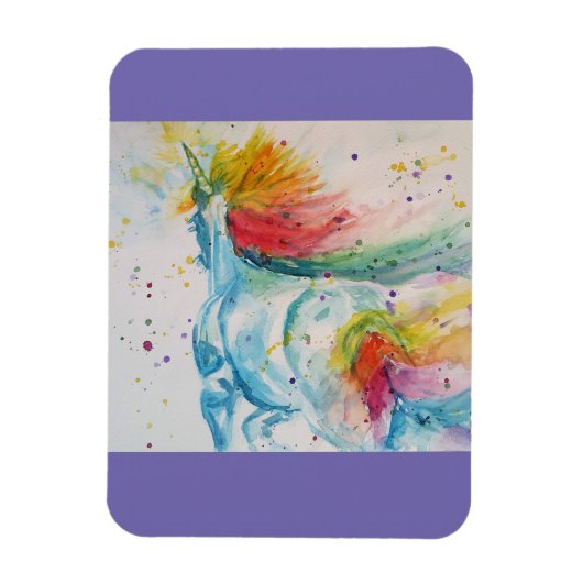 虹の私の馬はユニコーンの水のカラーマグネットである マグネット (縦)