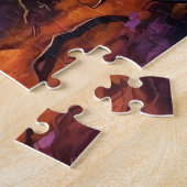 虹の秋の森の中の鹿 ジグソーパズル (側面)