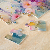 虹の空の下の魅惑白熱［赤熱］光を放つの一角獣 ジグソーパズル (側面)