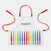 虹の筆と子供のaに名前 エプロン (正面)