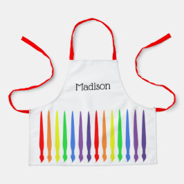 虹の筆と子供のaに名前 エプロン