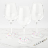 虹の紙吹雪の明るく、多彩なパーティーの点 ワイングラスタグ (セット)