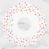 虹の紙吹雪の明るく、多彩なパーティーの点 ワイングラスタグ (裏面)