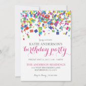 虹の紙吹雪|の誕生日のパーティの招待状 招待状 (正面)