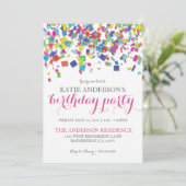 虹の紙吹雪|の誕生日のパーティの招待状 招待状 (スタンド正面)