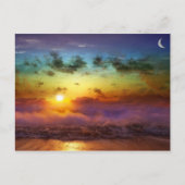 虹の素晴らし夕日 ポストカード (正面)
