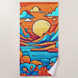 虹の素晴らし漫画林 ビーチタオル