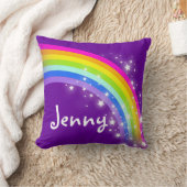 虹の紫色の女の子の一流のジェニーのクッションの枕 クッション (ブランケット)