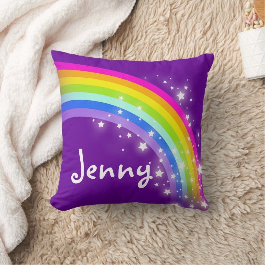 虹の紫色の女の子の一流のジェニーのクッションの枕 クッション (ブランケット)