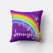 虹の紫色の女の子の一流のジェニーのクッションの枕 クッション (裏面)