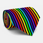 虹の細い縦縞のタイ ネクタイ (ロール)