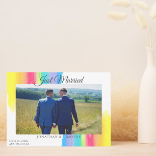 虹の結婚写真 おしゃれなウェディングカード 案内状