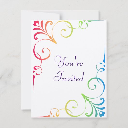 虹の結婚式の渦巻 招待状 (正面)
