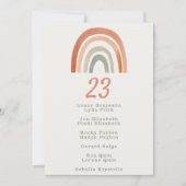 虹の結婚式テーブルナンバーカード ゲスト名リスト 招待状 (正面)