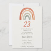 虹の結婚式テーブルナンバーカード ゲスト名リスト 招待状 (裏面)
